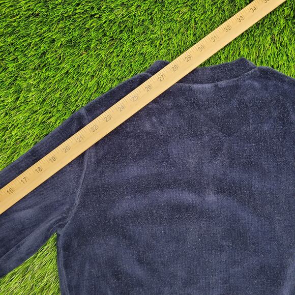 Vintage 80s Velour Sweater Womens S/M 18x23 Cropped - Picture 3 of 10